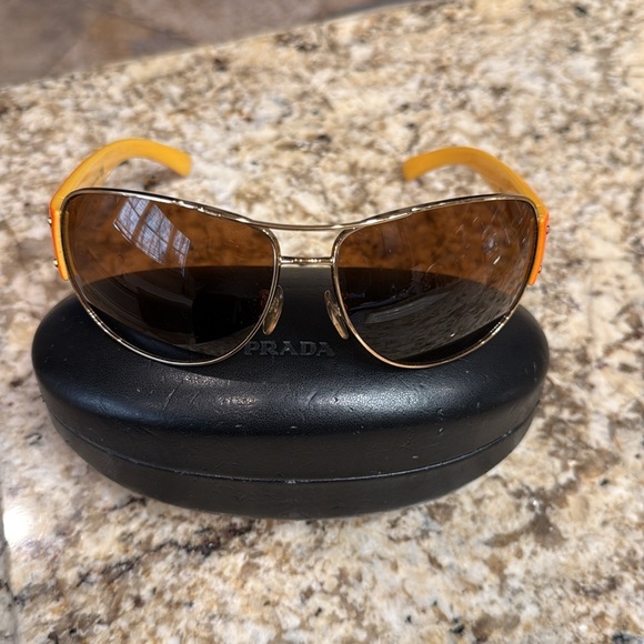 Prada Other - Prada Men's Vintage Orange Sunglasses with Case
